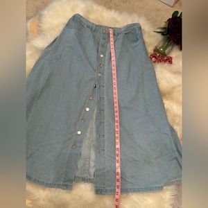 Button front Denim Maxi Skirt